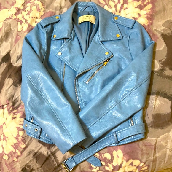 ZARA Biker faux leather jacket - Picture 1 of 6